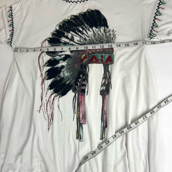 Double D Ranch White Fringe Tunic Top with Embroidery and Beads - Picture 8 of 9